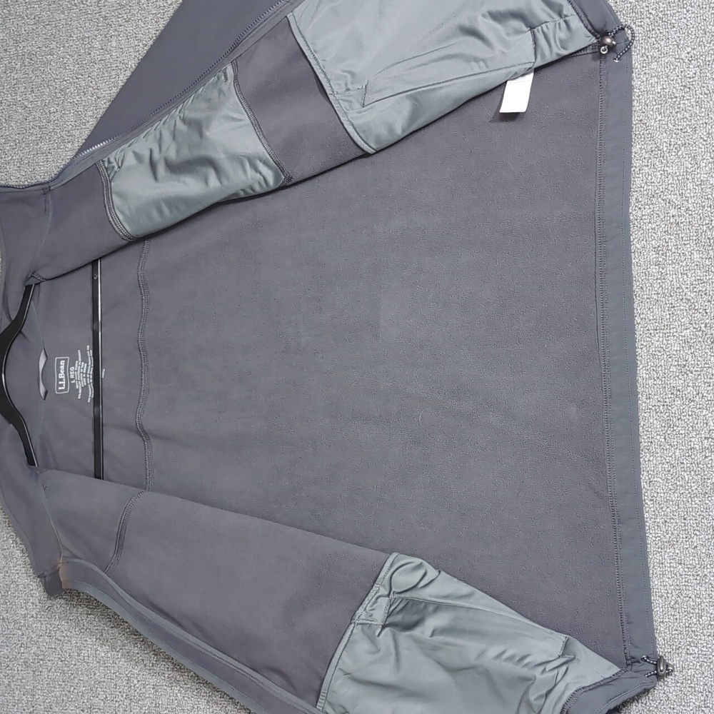 L.L. Bean Windproof Soft Shell Jacket Size Large In Alloy Gray Fleece Lined - Picture 7 of 13